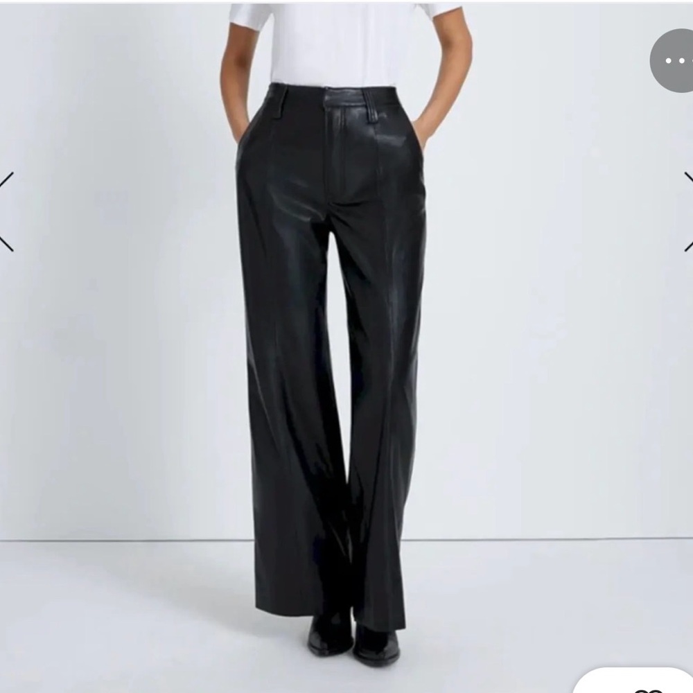 7 For All Mankind Taupe vegan leather wide leg pants. Style# 7N792C33 NWT
